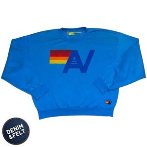 Aviator Nation Unisex Royal Blue LOGO RELAXED CREW SWEATSHIRT | EUC💙🌈